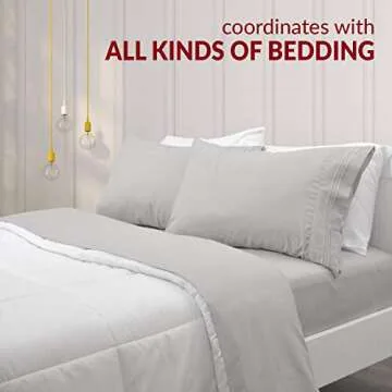 Mellanni Pillow Cases - Luxury, Extra Soft, Cooling Pillow Covers - 2 PC Iconic Collection Pillowcases - Envelope Closure (King 20" x 40", Light Gray)