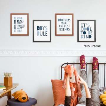 Brothers Make The Best Friends Boys Rules Affirmations Poster Prints for Home Boys Room Playroom Nur...