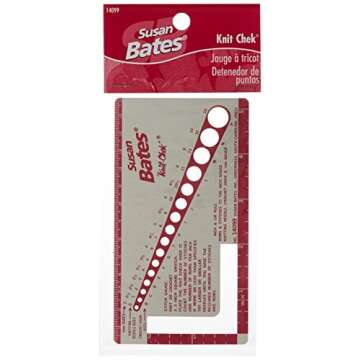 Susan Bates 14099 Knit-Chek for Knitting Needle, Pink, 3 by 5-1/2-Inch