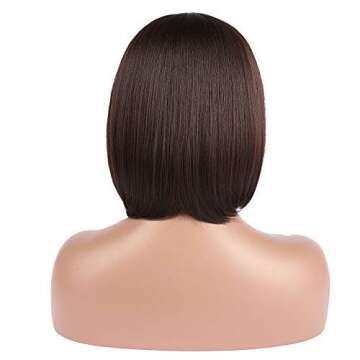 eNilecor 12" Short Brown Bob Wig for Women Natural Look