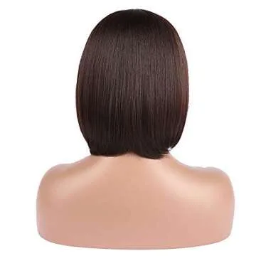 eNilecor 12" Short Brown Bob Wig for Women Natural Look