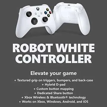 Xbox Core Wireless Gaming Controller – Robot White – Xbox Series X|S, Xbox One, Windows PC, Andr...