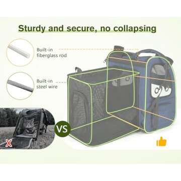 Pecute Pet Carrier Backpack for Small Dogs Cats