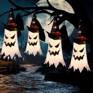 Outdoor Halloween Decorations - Ghosts & Lights