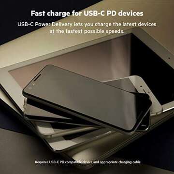 Belkin BoostCharge Dual Port USB-C 68W GaN Wall Charger - iPhone Charger Fast Charging - Type C Charger - USB-C PD Charger for Apple iPhone 16, Samsung Galaxy S25, Airpods Pro, iPad Pro, Macbook Pro