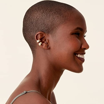 PAVOI Gold Plated Cubic Zirconia Sparkling Ear Cuffs - Stylish & Hypoallergenic