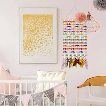 SYGY Bow Holder for Girls Hair Bows, Bow Organizer for Girls Hair Bow, Clip, Hair Tie, Headband Stor...