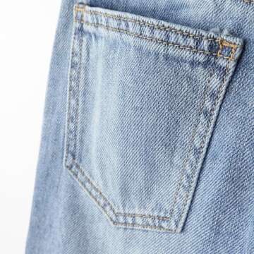 KIDSCOOL SPACE Little Girls Jeans, 12M-14T Wide-Leg Palazzo Denim Pants,Light Blue,4-5 Years