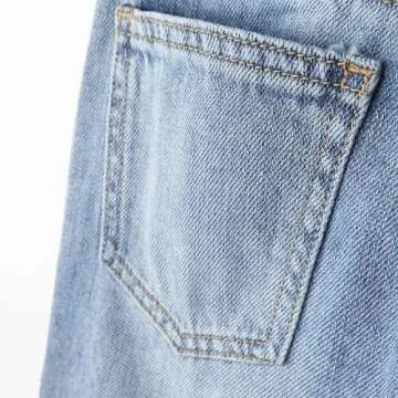 KIDSCOOL SPACE Little Girls Jeans, 12M-14T Wide-Leg Palazzo Denim Pants,Light Blue,4-5 Years