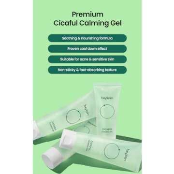 beplain Cicaful Calming Gel | Daily Moisturizer Face Gel Cream with Centella Asiatica Extract for All Skin Types| After Tanning Moisturizer to Sooth and Hydrate |Fragrance Free | Korean Skincare| 80ml