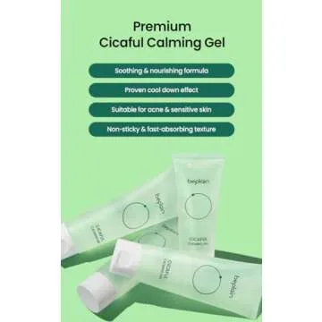 beplain Cicaful Calming Gel | Daily Moisturizer Face Gel Cream with Centella Asiatica Extract for All Skin Types| After Tanning Moisturizer to Sooth and Hydrate |Fragrance Free | Korean Skincare| 80ml