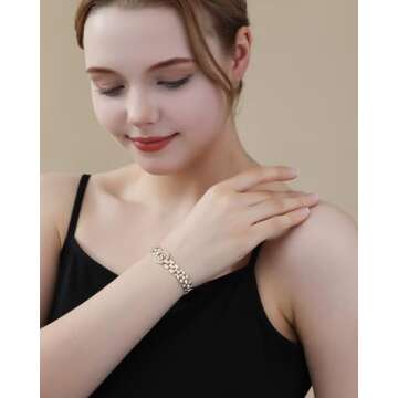WEDDINEN Initial Bracelet for Women - 14K Gold Plated Charm