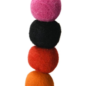 Creative Co-Op Wool Felt Ball Garland, Multi Color