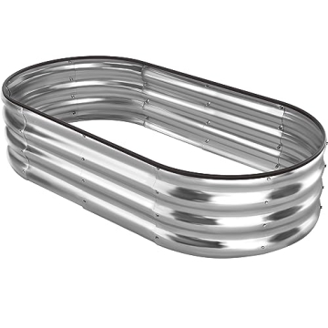 ENJOYBASICS Raised Garden Bed Kit, Galvanized Raised Planter 4x2x1ft Box Outdoor for Vegetables, Lar...