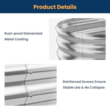 ENJOYBASICS 4x2 Galvanized Raised Garden Bed for All Ages