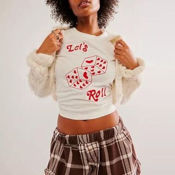 Women’s Y2K Baby Tees Slim Fit Crop Tops for Fashion