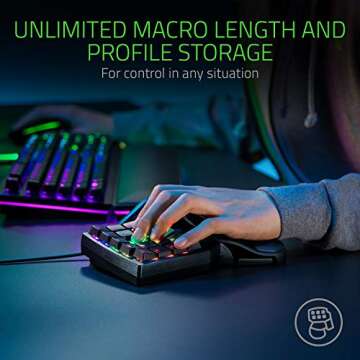 Razer Tartarus Pro Gaming Keypad: Analog-Optical Key Switches 32 Programmable Keys Customizable Chroma RGB Lighting- Programmable Macro Functionality- Variable Key-Press Pressure Sensitivity (Renewed)