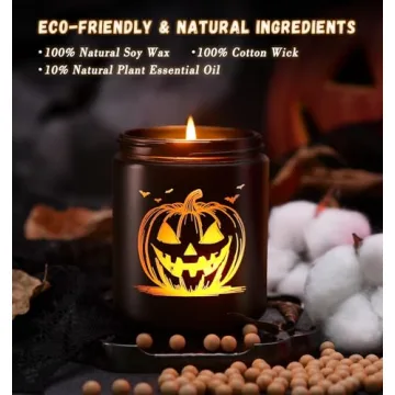 Pumpkin Spice LED Halloween Candle - 40+ Hour Burn