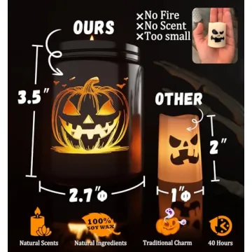 Pumpkin Spice LED Halloween Candle - 40+ Hour Burn