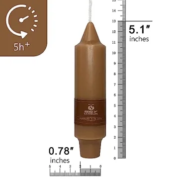 Brown Short Taper Candles 4 Pack - Unscented Dripless Candlesticks