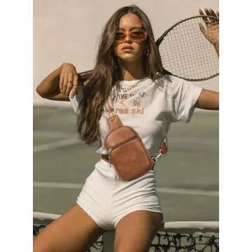 Telena Small Sling Bag for Women Vegan Leather Fashionable Fanny Pack Crossbody Bags for Women for T...