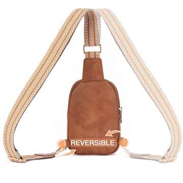 Telena Small Sling Bag for Women Vegan Leather Fashionable Fanny Pack Crossbody Bags for Women for Travel Brown