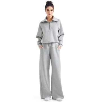 SUUKSESS Women Lounge Set Wide Leg Sweatpants & Hoodie