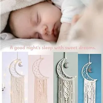 Moon Dream Catcher with Lights for Peaceful Sleep