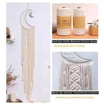 Moon Dream Catcher with Lights for Peaceful Sleep