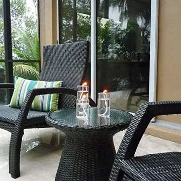 Firefly Refillable Glass Unscented Pillar Candle Gift Set - Elegant, Long-Lasting, and Planet-Friendly - Includes 3 Oil Candles