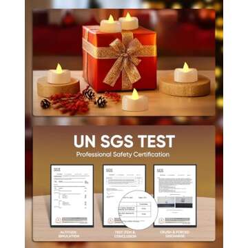 merrynights LED Candles, 24-Pack Tea Lights Candles Battery Operated Bulk, Long-Lasting 200 Hours Flameless Tealight Candles, Flickering Tea Lights for Halloween Fall, Warm Yellow, 1.5'' D X 1.25'' H