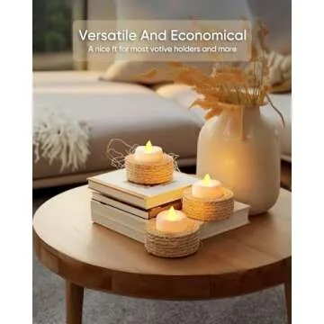 merrynights LED Candles, 24-Pack Tea Lights Candles Battery Operated Bulk, Long-Lasting 200 Hours Flameless Tealight Candles, Flickering Tea Lights for Halloween Fall, Warm Yellow, 1.5'' D X 1.25'' H