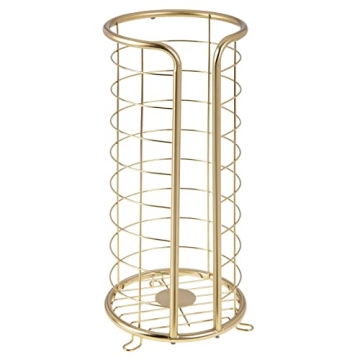 mDesign Soft Brass Toilet Paper Holder Stand for 3 Rolls