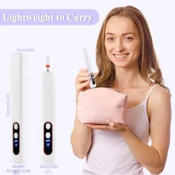 Cordless Nail Drill Portable Professional, Rechargeable Electric Nail File Machine E File for Acrylic Nails Gel Polishing Removing, 3 Speeds Efile with Bits Kit for Manicure, White