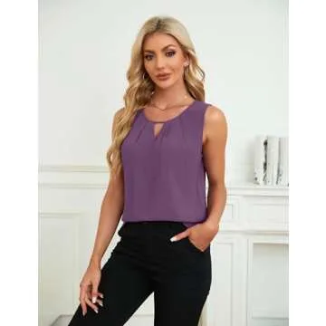 Blooming Jelly Womens Summer Tank Top Sleeveless Business Casual Top Basic Loose Dressy Blouse 2025 (S, Light Purple)