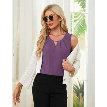 Blooming Jelly Womens Summer Tank Top Sleeveless Business Casual Top Basic Loose Dressy Blouse 2025 (S, Light Purple)
