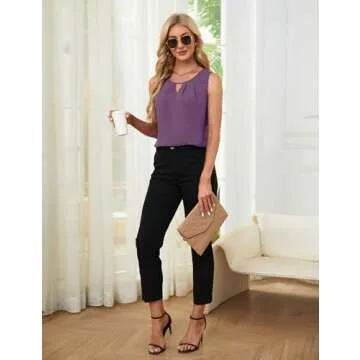 Blooming Jelly Womens Summer Tank Top Sleeveless Business Casual Top Basic Loose Dressy Blouse 2025 (S, Light Purple)