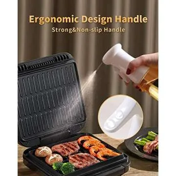 Aminno Oil Sprayer for Cooking, Food Grade Oil Sprayer Dispenser Mister, BPA-FREE Oil Spray Bottle, Multipurpose Sprayer for Air Fryer, Frying, Salad, Baking, BBQ, 7oz/200ml