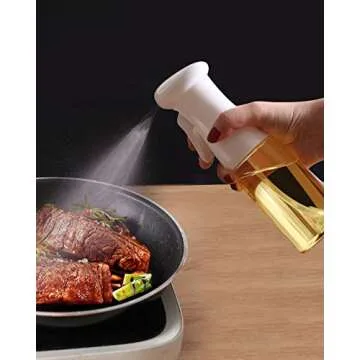 Aminno Oil Sprayer for Cooking, Food Grade Oil Sprayer Dispenser Mister, BPA-FREE Oil Spray Bottle, Multipurpose Sprayer for Air Fryer, Frying, Salad, Baking, BBQ, 7oz/200ml