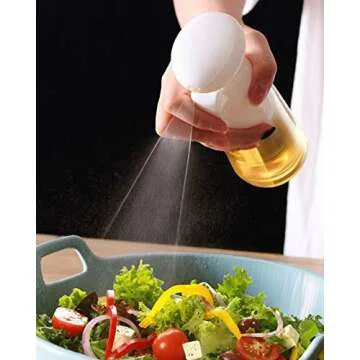 Aminno Oil Sprayer for Cooking, Food Grade Oil Sprayer Dispenser Mister, BPA-FREE Oil Spray Bottle, Multipurpose Sprayer for Air Fryer, Frying, Salad, Baking, BBQ, 7oz/200ml