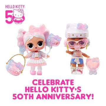 LOL Surprise Hello Kitty Crystal Cutie Doll with 7 Surprises - 50th Anniversary Limited Edition Gift for Girls 3+