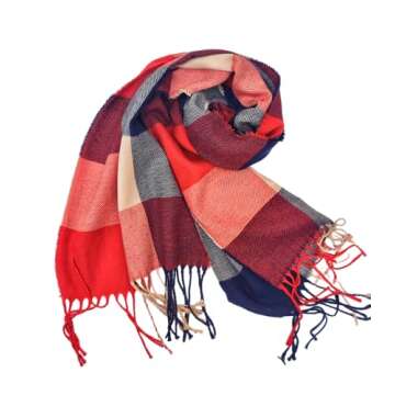 Wander Agio Winter Kids Scarf Warm Shawls Scarves Parent-child Scarf Women Plaid Small Scarfs Beige ...