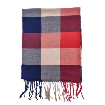 Wander Agio Winter Kids Scarf Warm Shawls Scarves Parent-child Scarf Women Plaid Small Scarfs Beige Orange Plaid