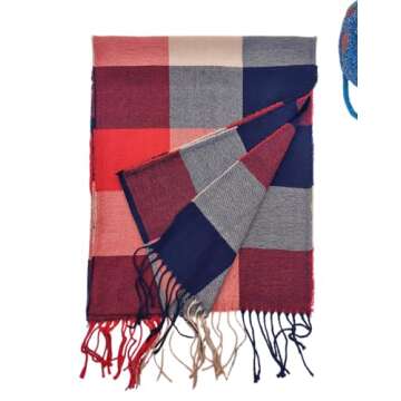 Wander Agio Winter Kids Scarf Warm Shawls Scarves Parent-child Scarf Women Plaid Small Scarfs Beige Orange Plaid