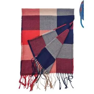 Wander Agio Winter Kids Scarf Warm Shawls Scarves Parent-child Scarf Women Plaid Small Scarfs Beige Orange Plaid