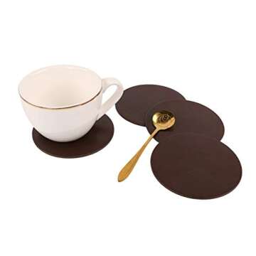 Set of 6 Embossed PU Leather Placemats for Dining