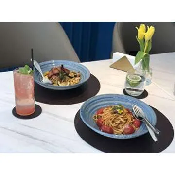 Set of 6 Embossed PU Leather Placemats for Dining