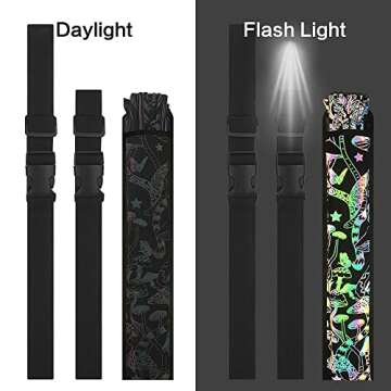 Raveahem Lridescent Holographic Large Rave Bamboo Folding Clack Hand Fan With Holster for Men/Women Handheld Fan for EDM,Music Festival,Club,Freaky,Party,Dance,Performance,Decoration,Gift