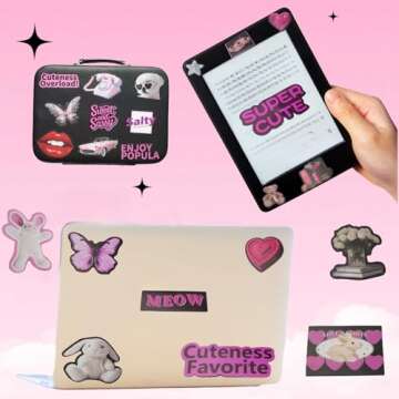 Y2K Pink Stickers - 160 Pcs Vinyl Aesthetic Designs