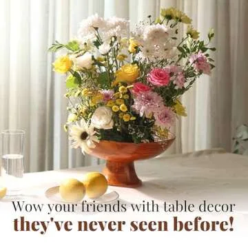 Folkulture Wooden Fruit Bowl for Kitchen Counter, Fruit Bowls for Farmhouse Décor, Pedestal Bowl, Decorative Pedestal Bowl for Table, 12" Large Fruit Bowl Wood, Wood Fruit Bowl for Kitchen Decor